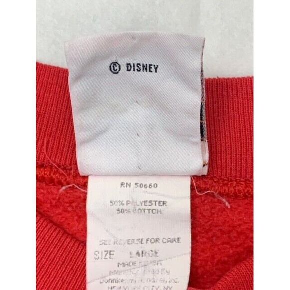 Vintage Mickey Mouse Red Black Sweatshirt Disney Large - Picture 4 of 9